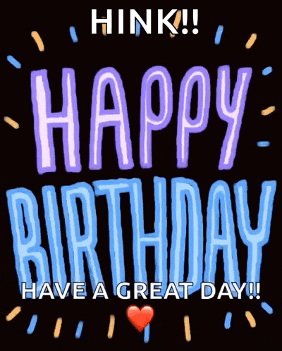 a happy birthday greeting card with sprinkles and a heart .
