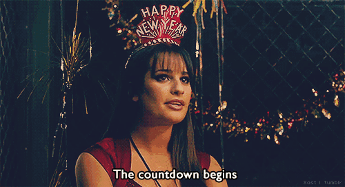 a woman wearing a new year 's eve tiara says the countdown begins