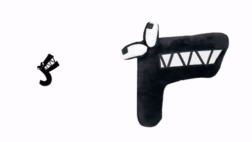 a black and white drawing of a shark 's teeth and the letter m