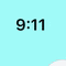 a blue background with the time of 9:11 on it