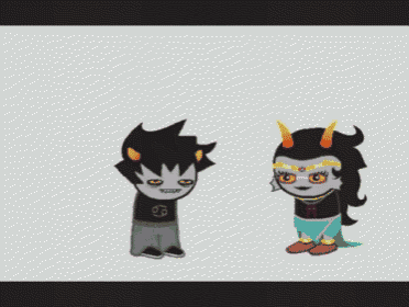 a couple of cartoon characters standing next to each other with a shadow of a monster behind them with the number 6 on it