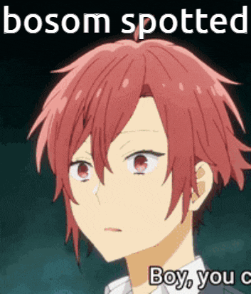 a picture of a boy with red hair and the words bosom spotted