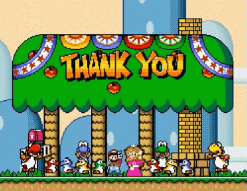 Super Mario Ending Screen GIF - Super Mario Ending Screen Thank You GIFs