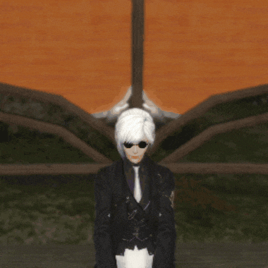 a person with white hair is covering their face in front of a mirror
