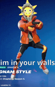 a person with a sun on their head and the words " im in your walls "