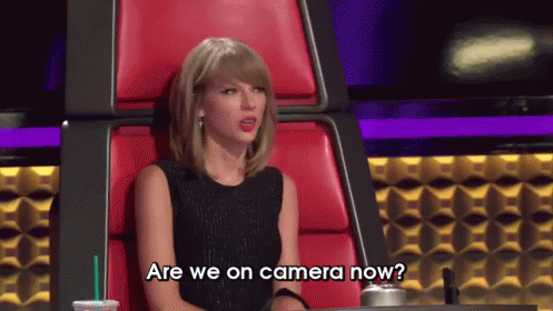 Are We On Camera Now? GIF - Taylor Swift The Voice Are We On Camera Now GIFs