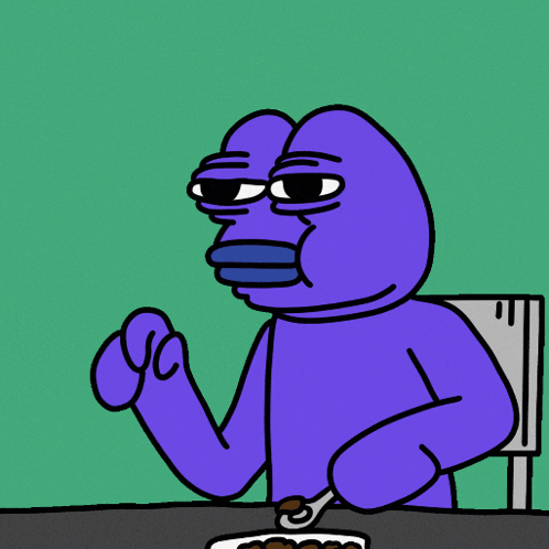 a cartoon of a purple cat throwing up milk