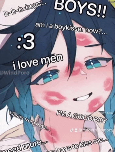 a cartoon of a girl with boys written on it
