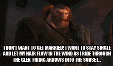 a man with a beard is saying i don 't want to get married