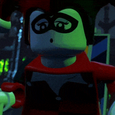 a close up of a lego harley quinn figure