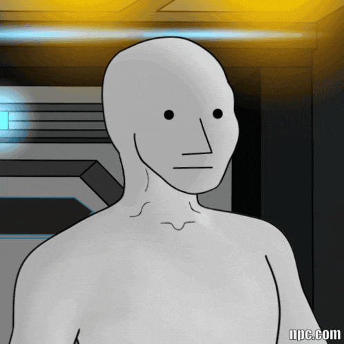 a cartoon of a man with npc.com written on the bottom right