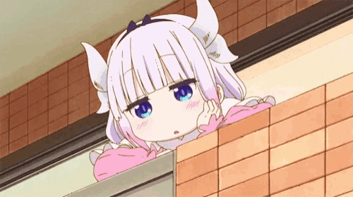 a girl with horns is looking out of a window .