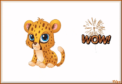 a picture of a cheetah with the word wow on the bottom right