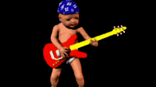 Meme Baby Guitar GIF - Meme Baby Guitar Baby Rock GIFs