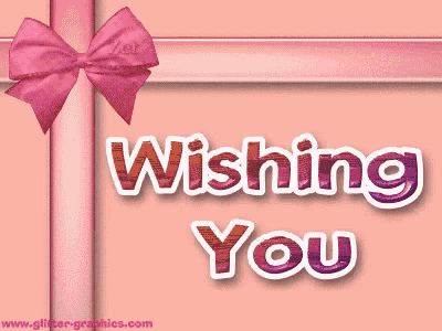 a pink gift box with a pink bow and the words wishing you