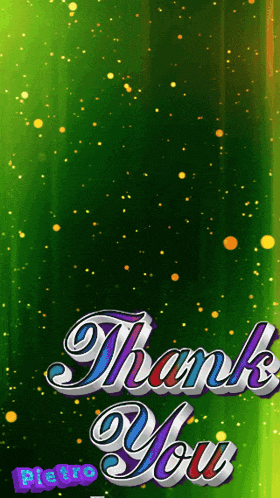a green background with the words thank you