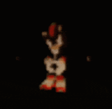 shadow the hedgehog is giving a thumbs up on a black background