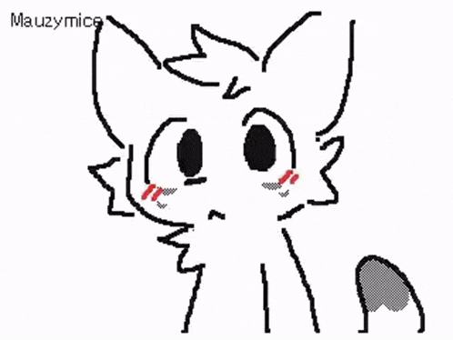 a black and white drawing of a cat with the name mauzymice at the bottom