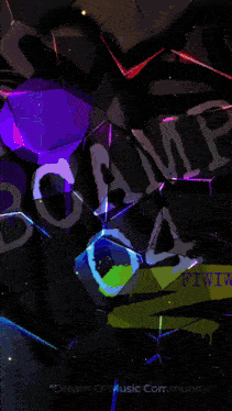 a poster for the dream of music community shows a colorful background