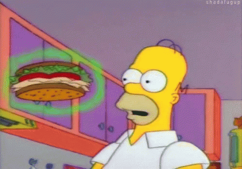 Magic Sandwich - The Simpsons GIF - The Simpsons Homer Simpson Floating Sandwich GIFs