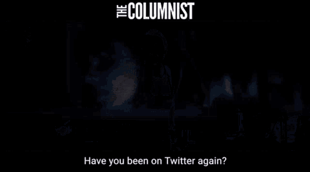 a woman standing in a living room with the columnist written on the top
