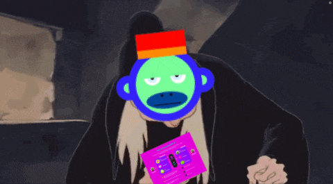 a cartoon of snow white and the witch with monkey faces on their heads