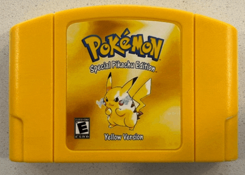 a yellow pokemon special pikachu edition yellow version game cartridge