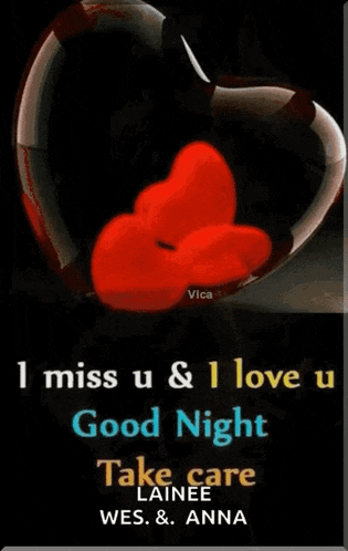 i miss u and i love u good night take care lainee wes anna