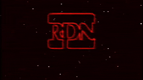 a red x on a black background with stairs in the background