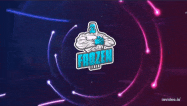 a logo for frozen fiber is displayed on a colorful background