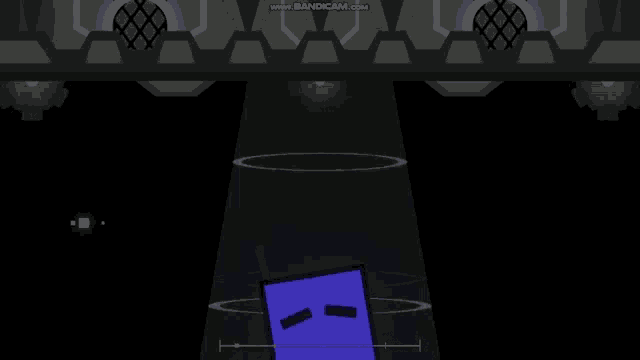 a video game screen shows a purple square with the words www.bandicam.com at the top