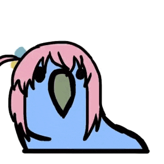 a drawing of a green parrot with pink hair and a flower on its head .
