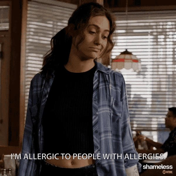 a woman says i 'm allergic to people with allergies shameless