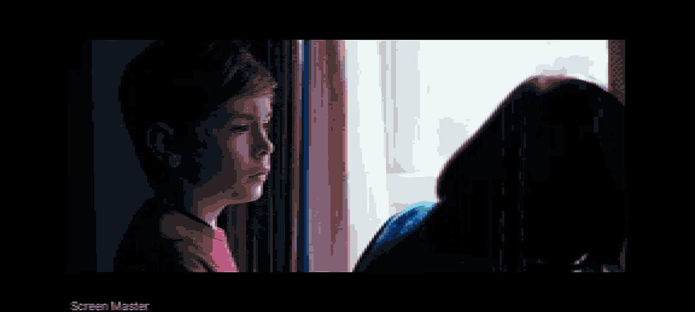 a screen shot of a person 's face with the words screen master on the bottom right