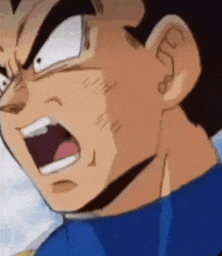a close up of a cartoon character 's face with his mouth wide open .