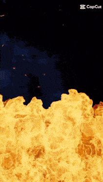 a picture of a fire with the caption capcut on the bottom