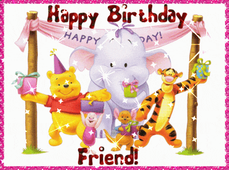 a happy birthday card with winnie the pooh tigger piglet and eeyore