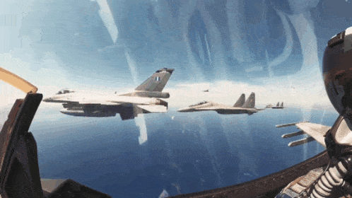 F-16 And Su-30 Formation Haf GIF - F-16 And Su-30 Formation Haf Iaf GIFs