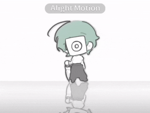 a drawing of a person with a hat and an umbrella with the words alight motion above them