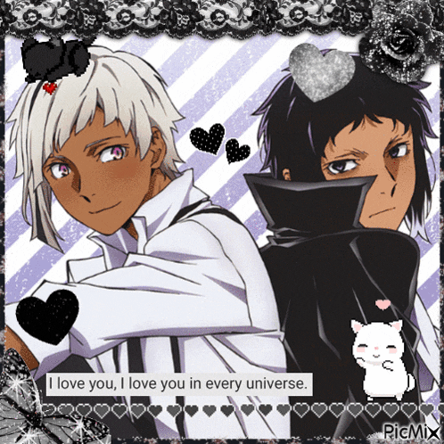 a picture of two anime characters with the caption i love you