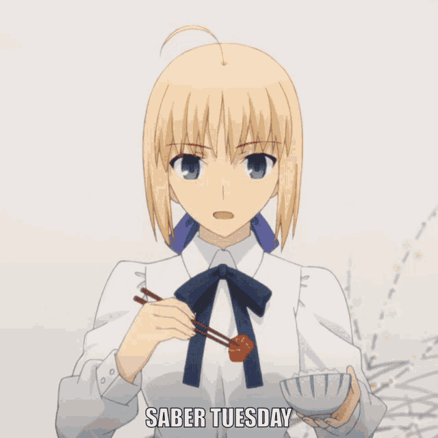 saber tuesday is written on a picture of a girl