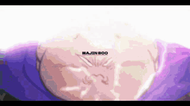 majin boo is written on a purple background