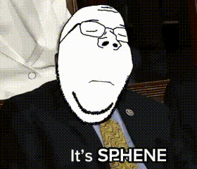 a cartoon of a man in a suit and tie with the words it 's sphene below him