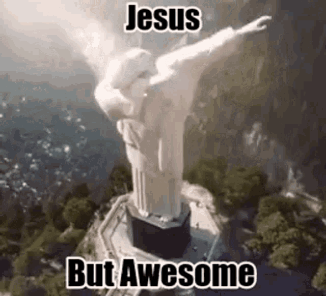an aerial view of the christ the redeemer statue in rio de janeiro , brazil .