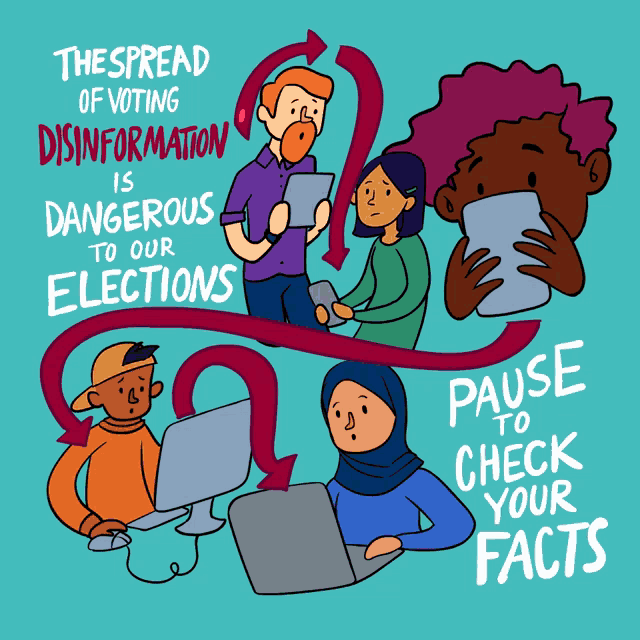 the spread of voting disinformation is dangerous to our elections and people should pause to check their facts