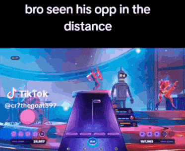 a screenshot of a video game with the words bro seen his opp in the distance
