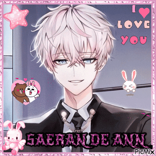 a picture of a boy with the words i love you