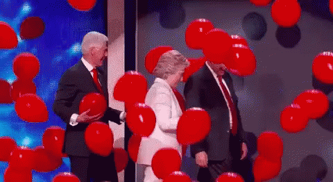 Oooh Balloons!!! GIF - Billclinton Hillaryclinton Imwithher GIFs