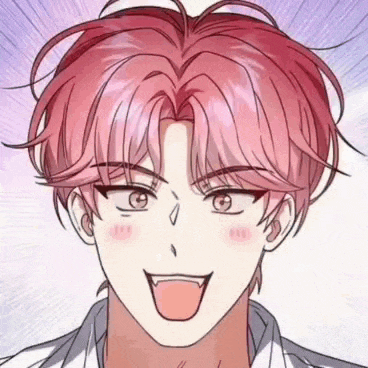 a close up of a person 's face with pink hair sticking out their tongue .