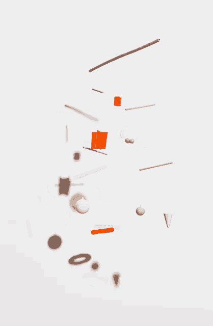 a bunch of objects are floating in the air